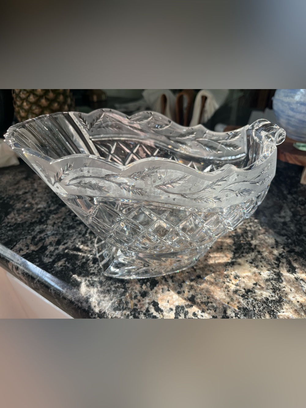 Waterford Crystal Cut Decorative Sled 10”